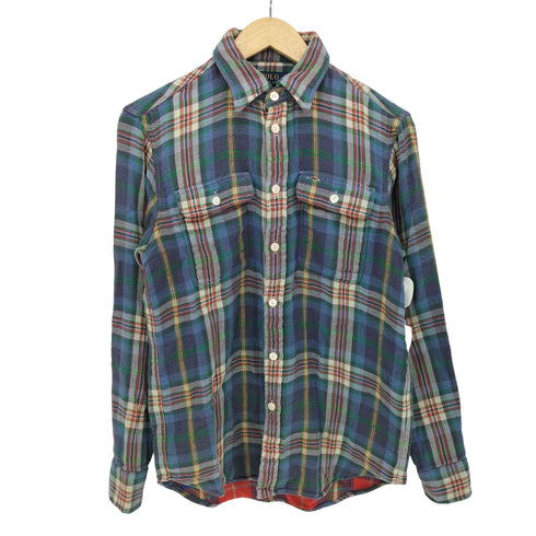 ポロラルフローレン POLO RALPH LAUREN RELAXED FIT コットン チェックシャツ ダブルフェイス ネルシャツ 猫目ボタン メンズ import:S